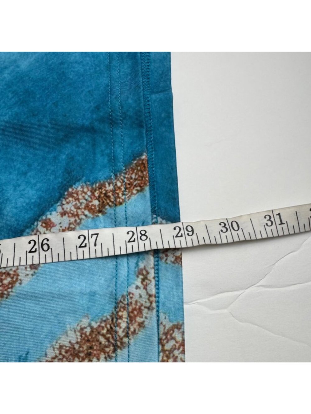 Made with Love NEW Blouse Cowl Neck Teal Long Sleeve Women's XXL Marble - Picture 8 of 9